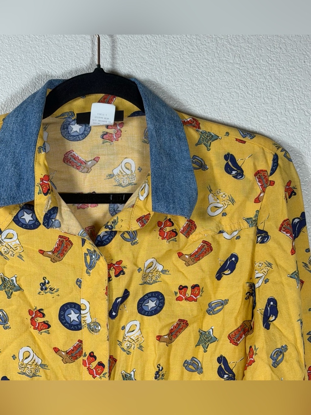 Vintage 1990s 100% Cotton Lightweight Western All Over Print Button Down Medium